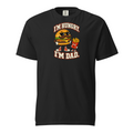 I'm Hungry. I'm Dad. Tee — black Comfort Colors 1717 with burger dad and fries front print