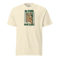 In Stock In My Closet sealed-box graphic printed on an Ivory Comfort Colors 1717 T-shirt, front view