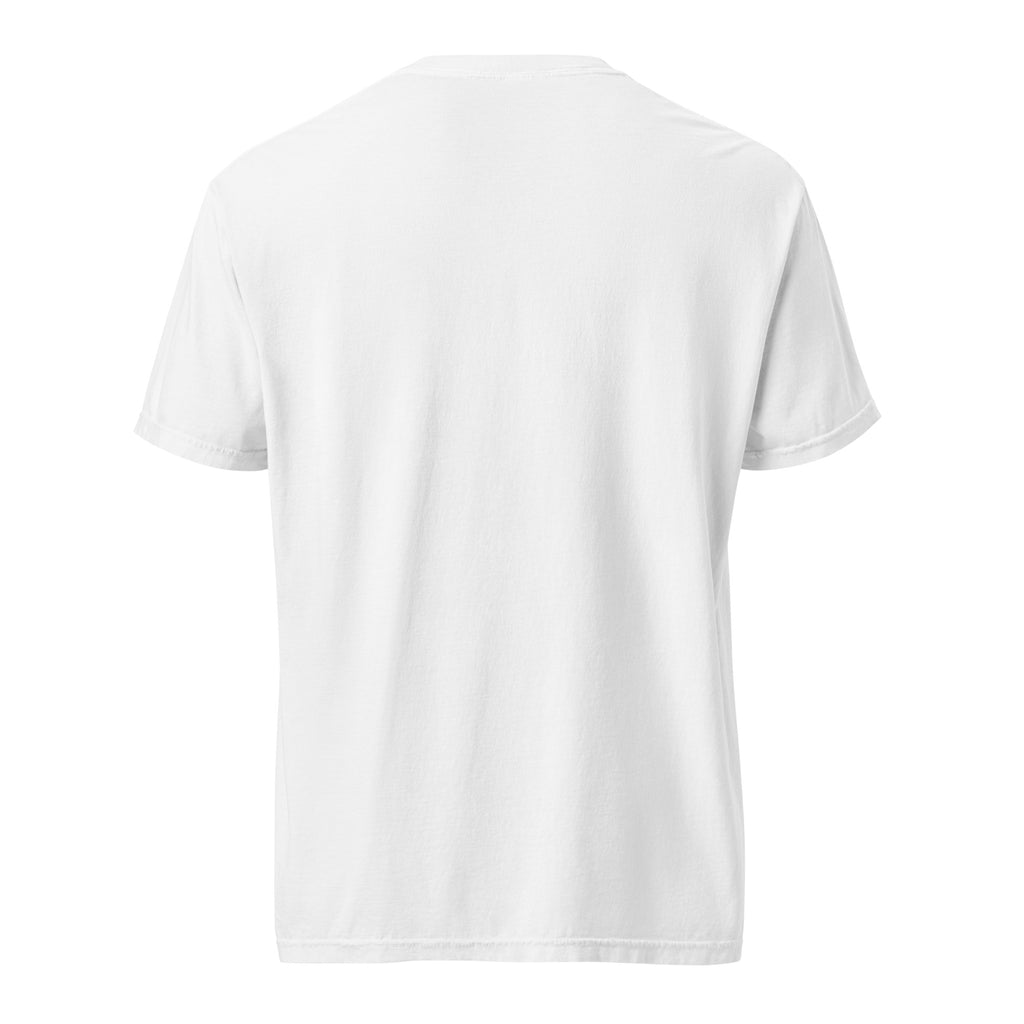 Running on Delusion white Comfort Colors tee, plain back view